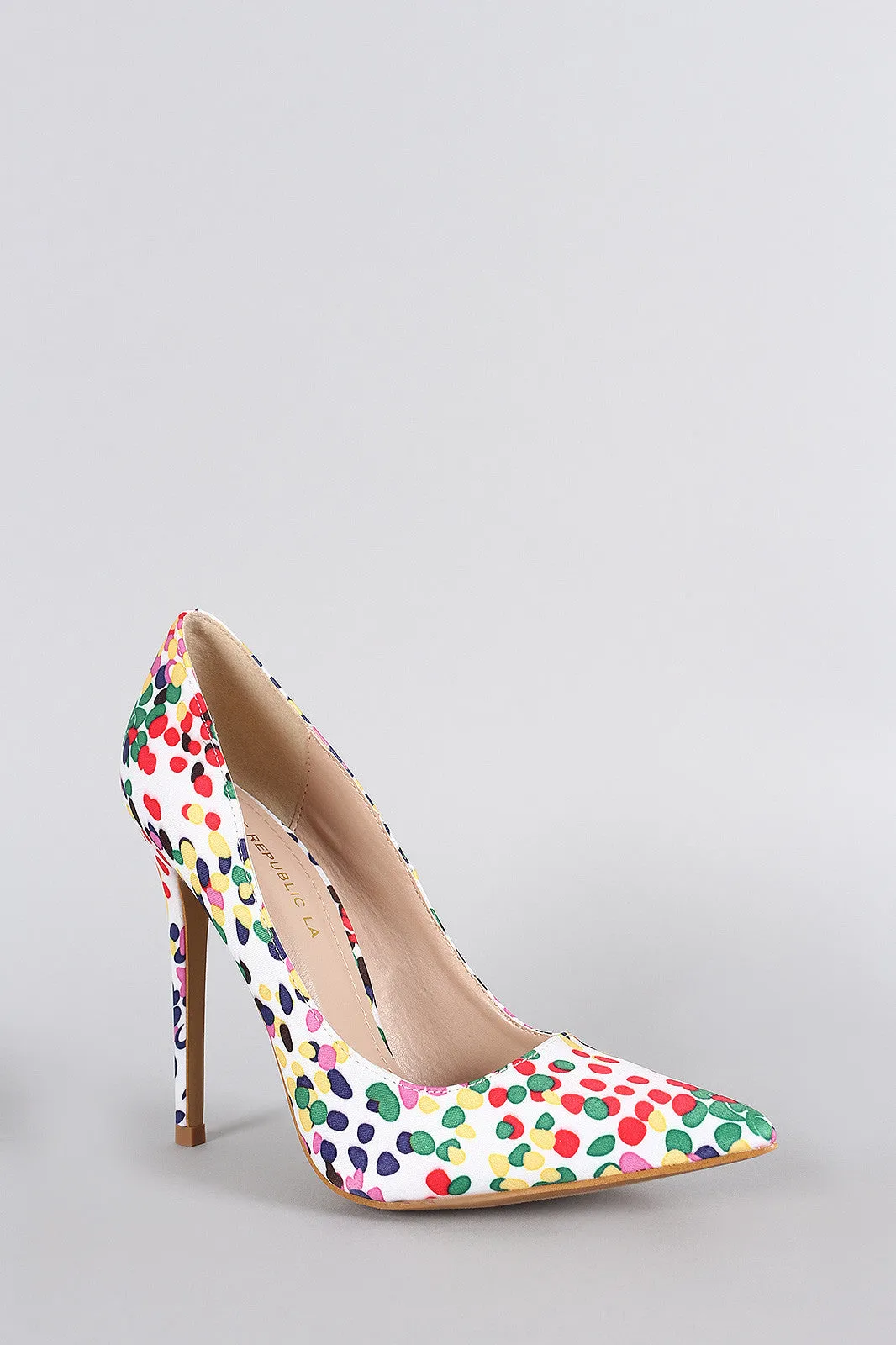 Shoe Republic Dot Splatter Pointy Toe Pump