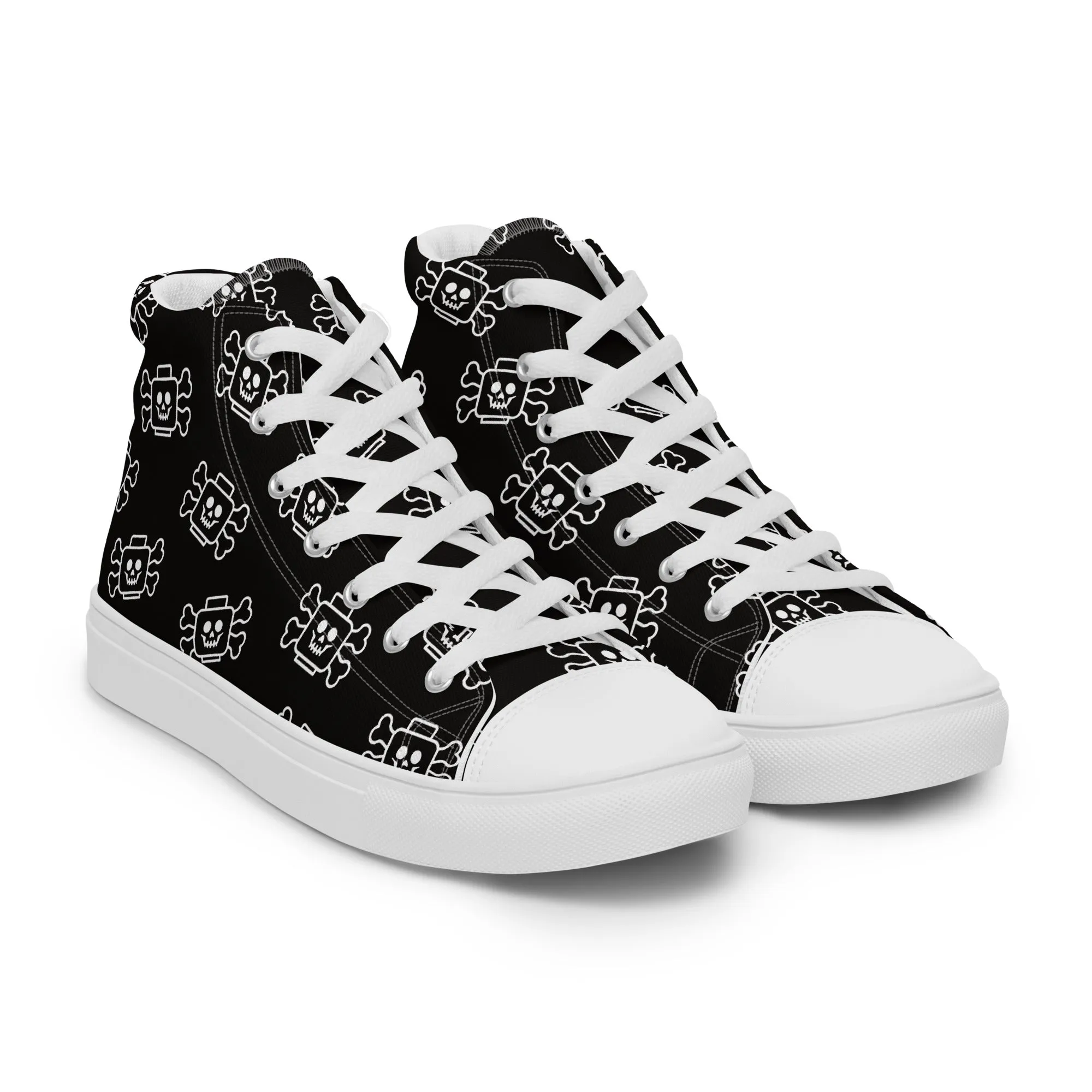 Skeleton 2 Men’s High Top Canvas Shoes