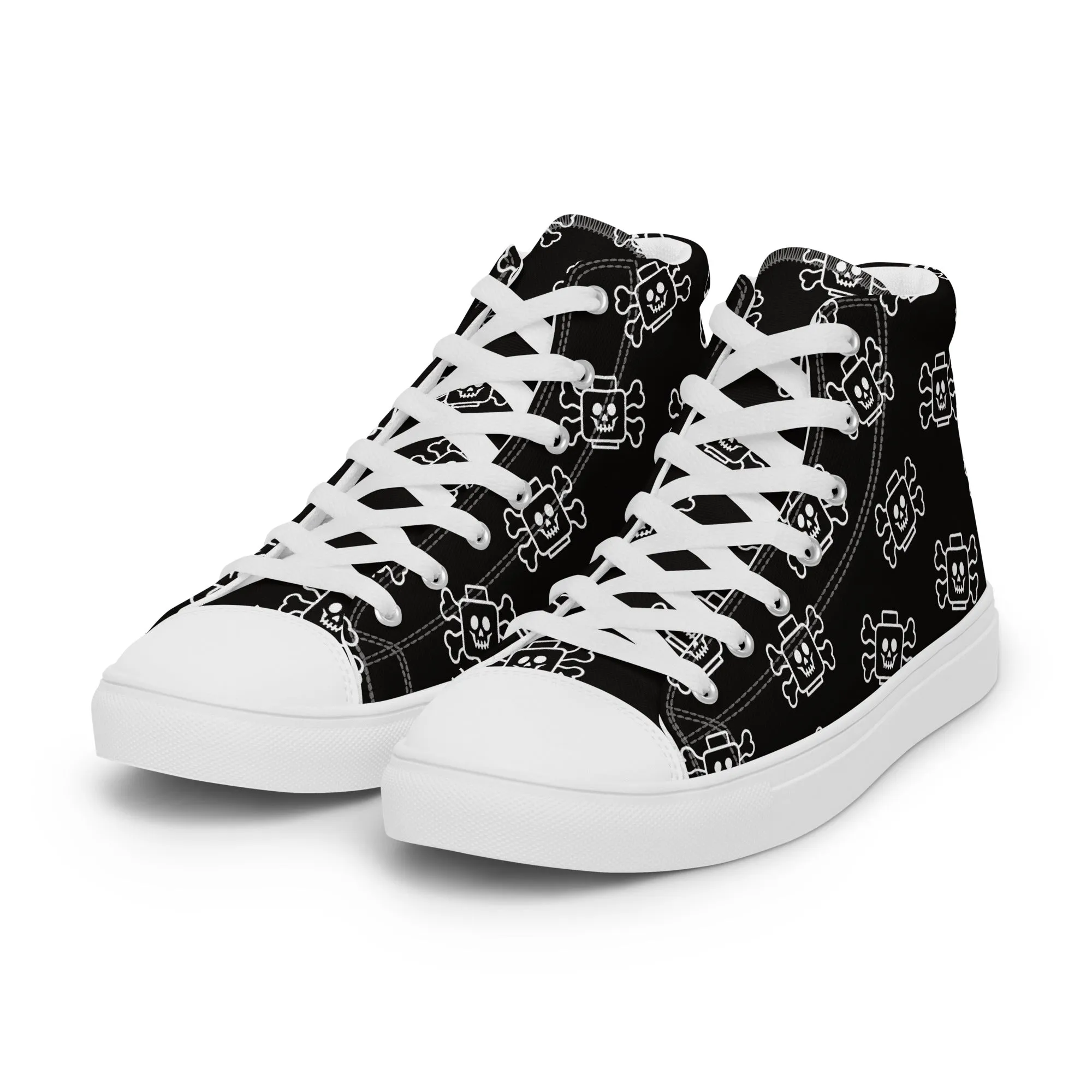 Skeleton 2 Men’s High Top Canvas Shoes