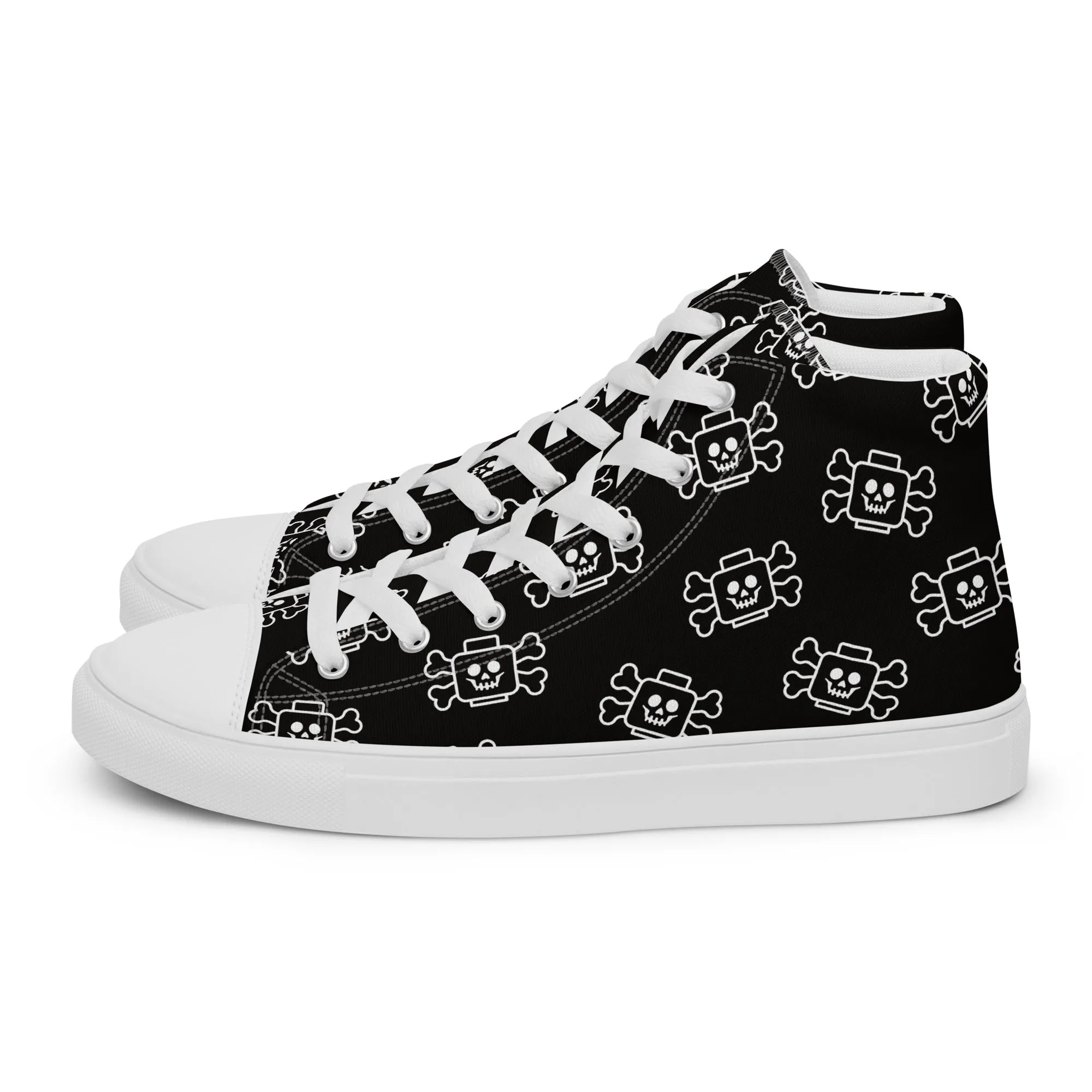 Skeleton 2 Men’s High Top Canvas Shoes