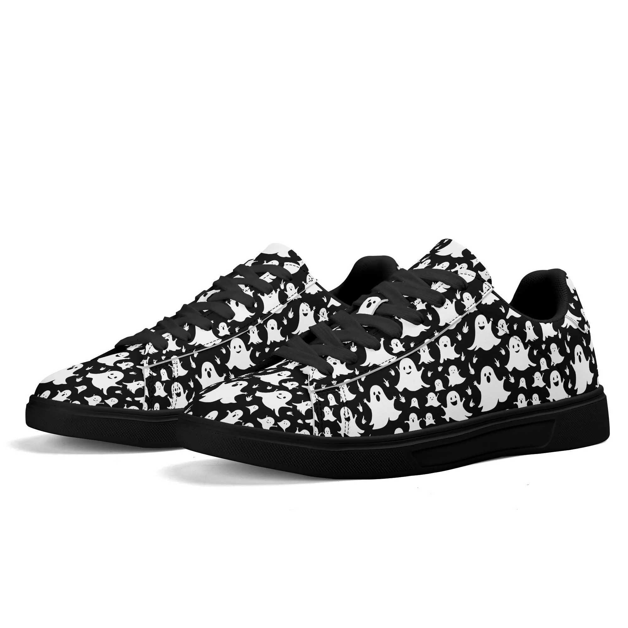 Spooky Ghost Adult Lightweight Brand Low Top Leather Shoes