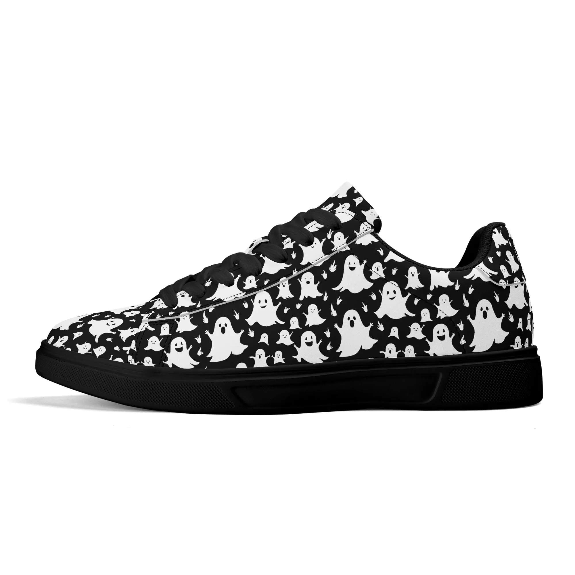 Spooky Ghost Adult Lightweight Brand Low Top Leather Shoes