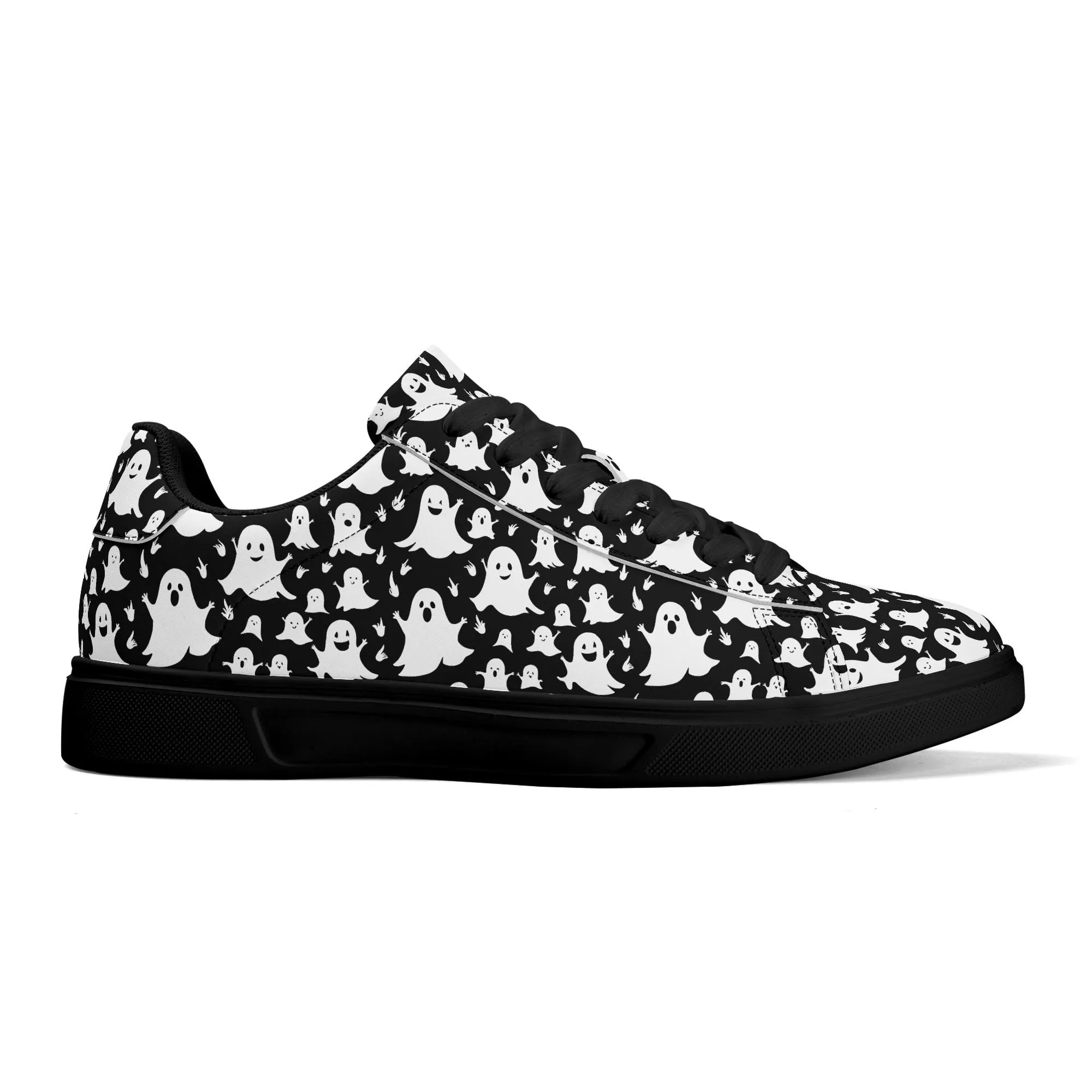 Spooky Ghost Adult Lightweight Brand Low Top Leather Shoes