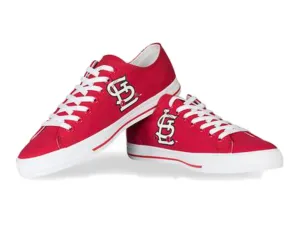 St. Louis Cardinals Row One UNISEX Red "STL" Logo Canvas Lace Up Shoes