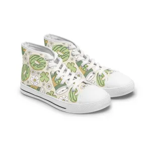 St. Patricks Day Donuts and Coffee Women's High Top Sneakers