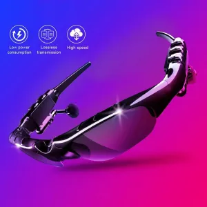 Stereo Earphones Wireless Headset with Mic Glasses Sunglasses for Driving Cycling Sports Noise Reduction Headphones