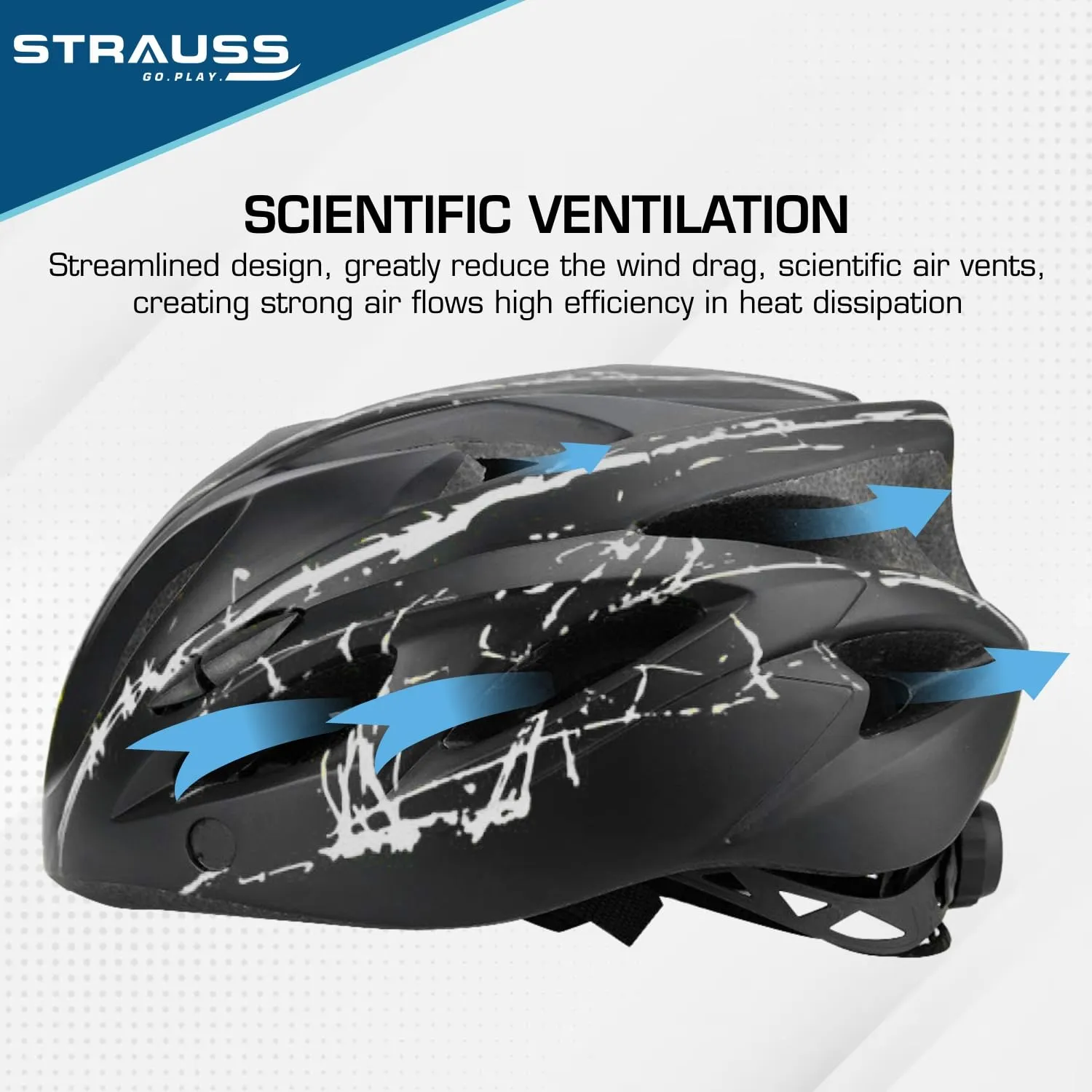 Strauss Cycling Helmet with Magnetic Goggles | Light Weight with Superior Ventilation | Mountain, Road Bike & Skating Helmet | Adjustable Strap | Ideal for Men and Women, (White/Black)