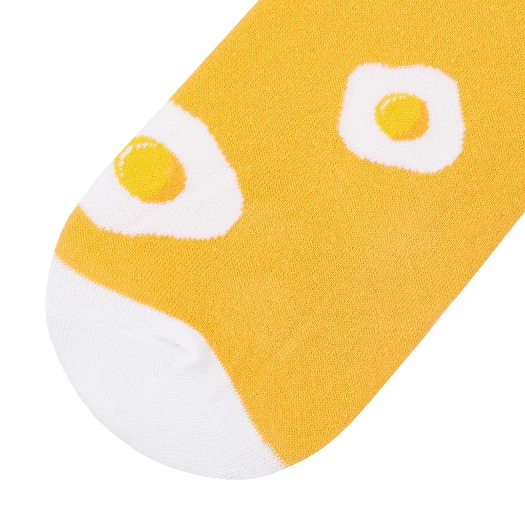 Sunny Side Up Printed Crew Length Socks