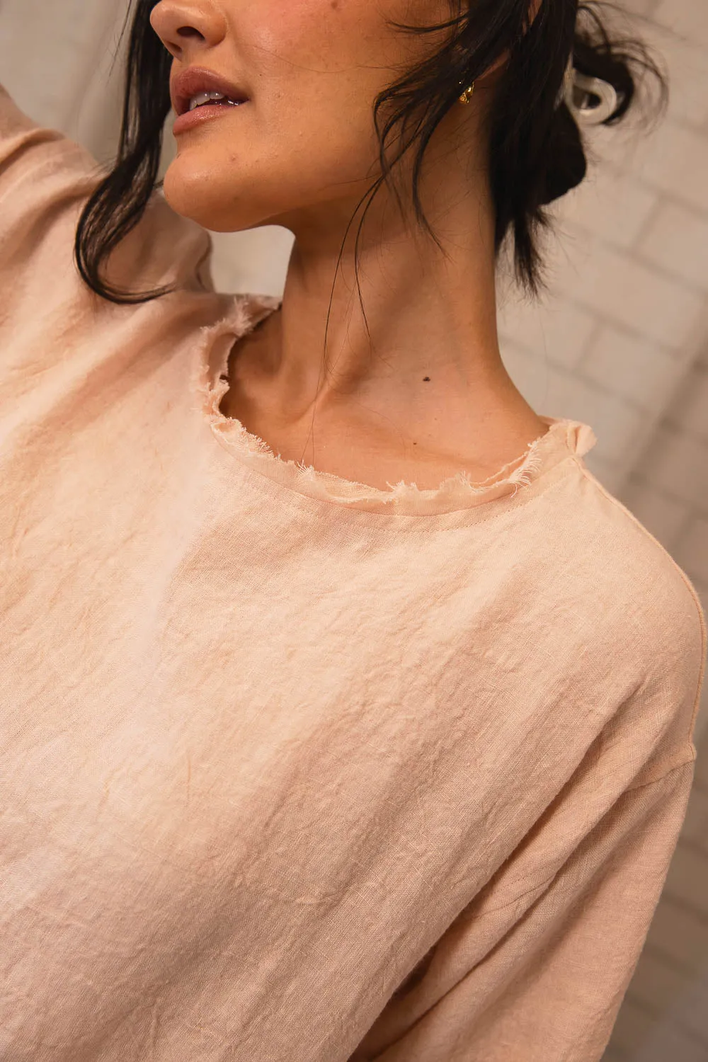 The Malle Linen Dress - Blush