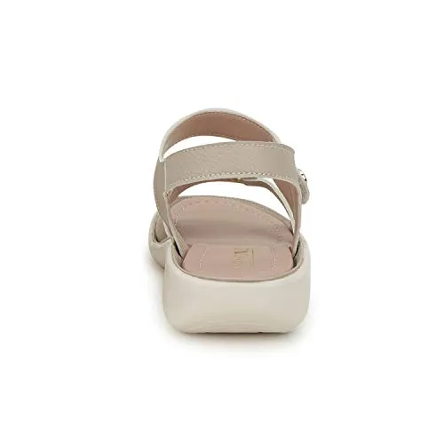 VENDOZ Women Stylish Cream Flat Sandals