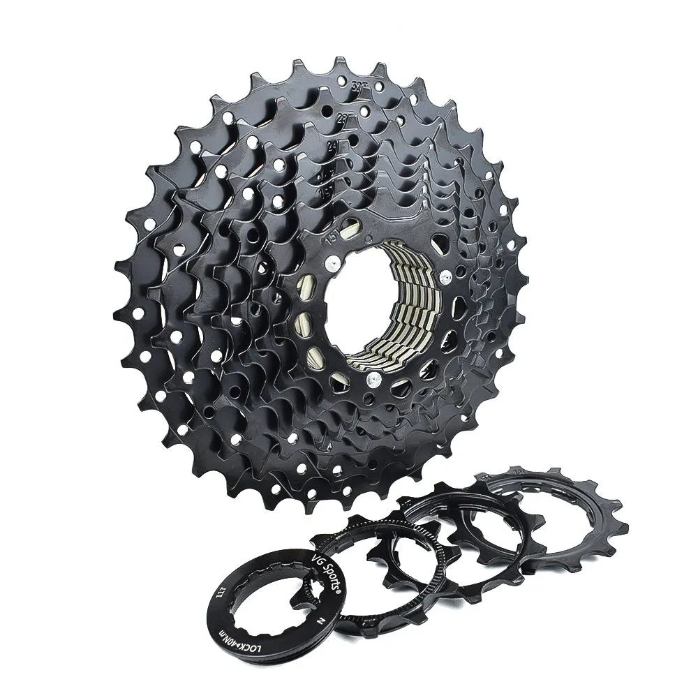 VG Sports Black 8/9/10/11 Speed Steel Bicycle Cassette