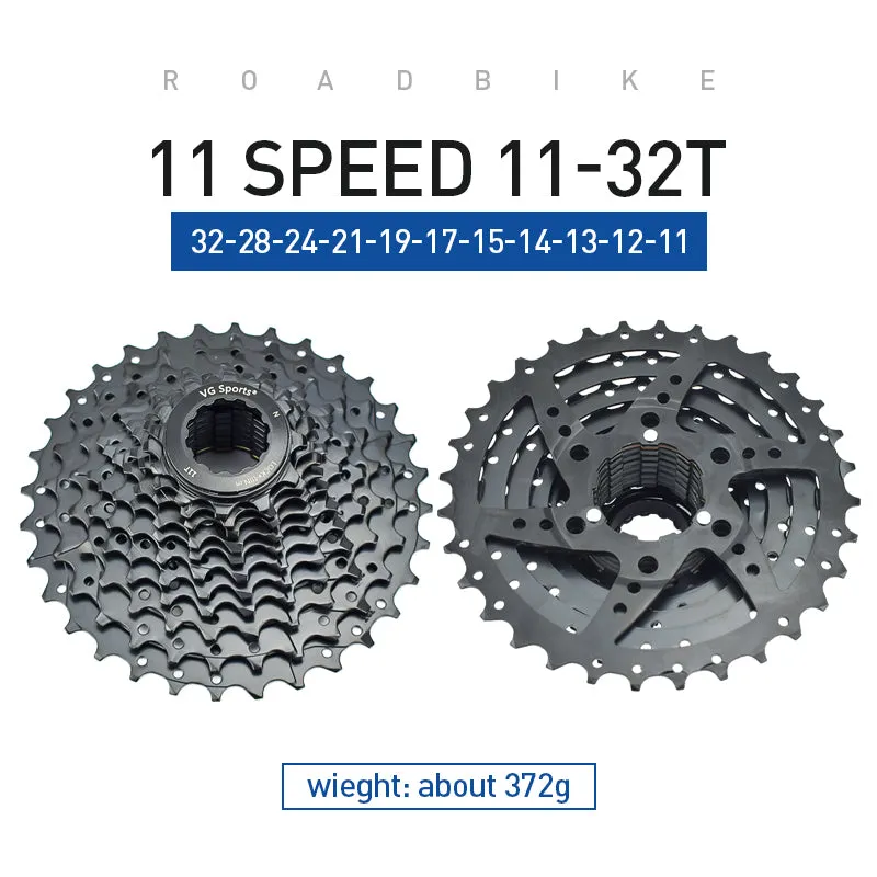 VG Sports Black 8/9/10/11 Speed Steel Bicycle Cassette