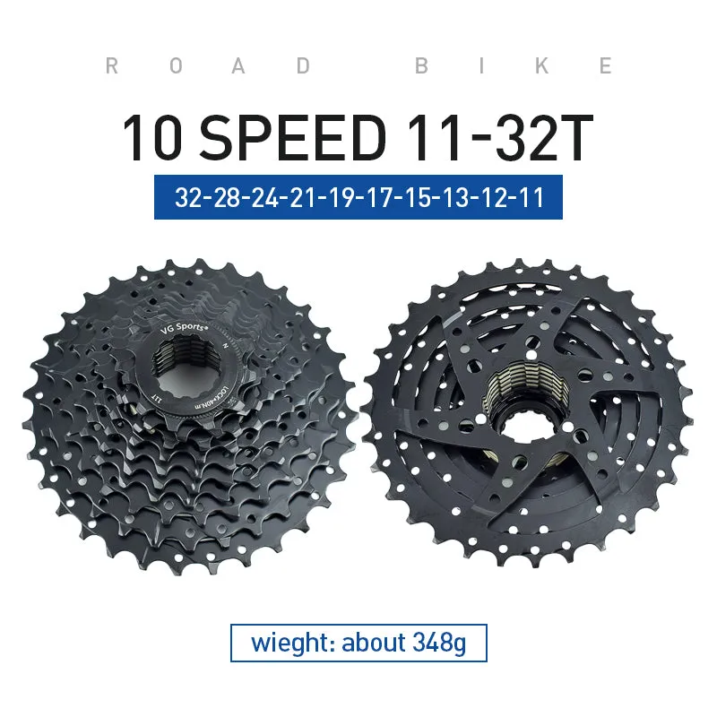 VG Sports Black 8/9/10/11 Speed Steel Bicycle Cassette