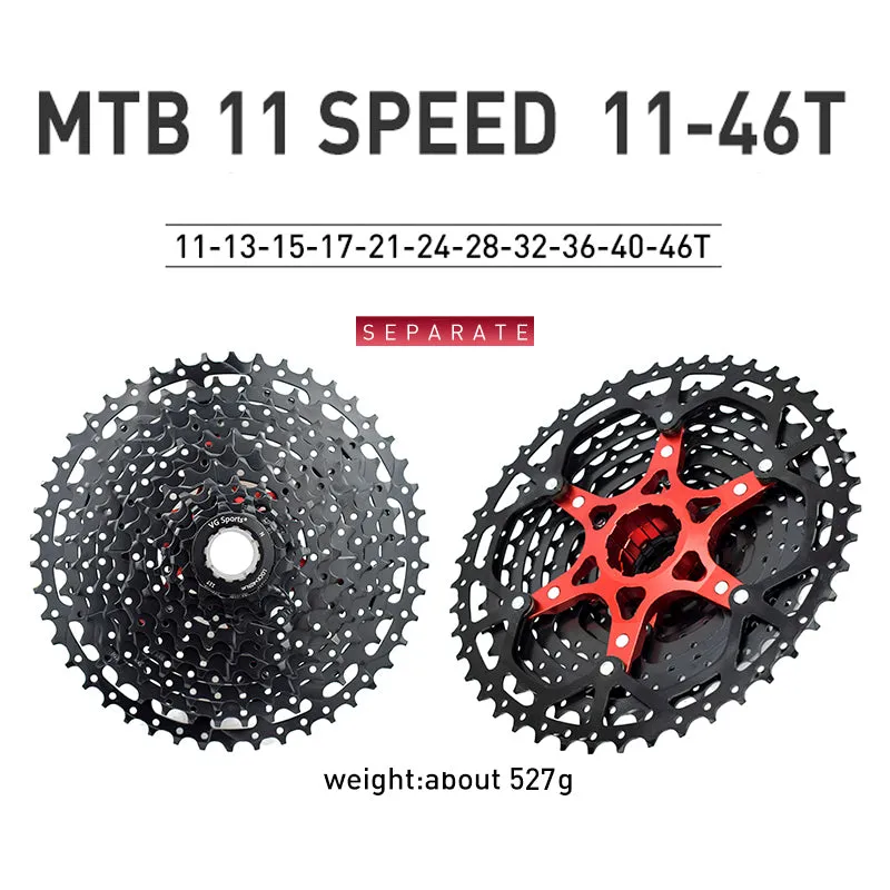 VG Sports Black 8/9/10/11/12 Speed Aluminum Bicycle Cassette