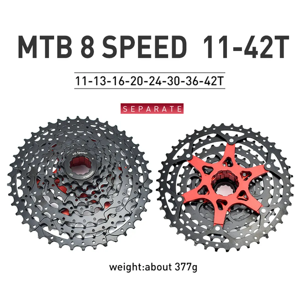 VG Sports Black 8/9/10/11/12 Speed Aluminum Bicycle Cassette