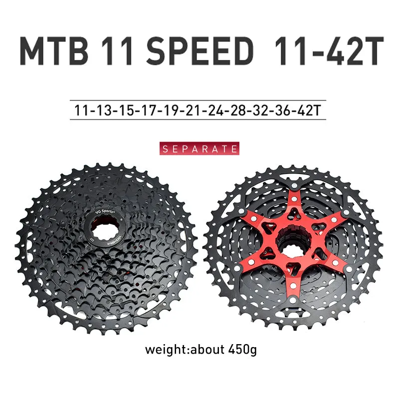 VG Sports Black 8/9/10/11/12 Speed Aluminum Bicycle Cassette