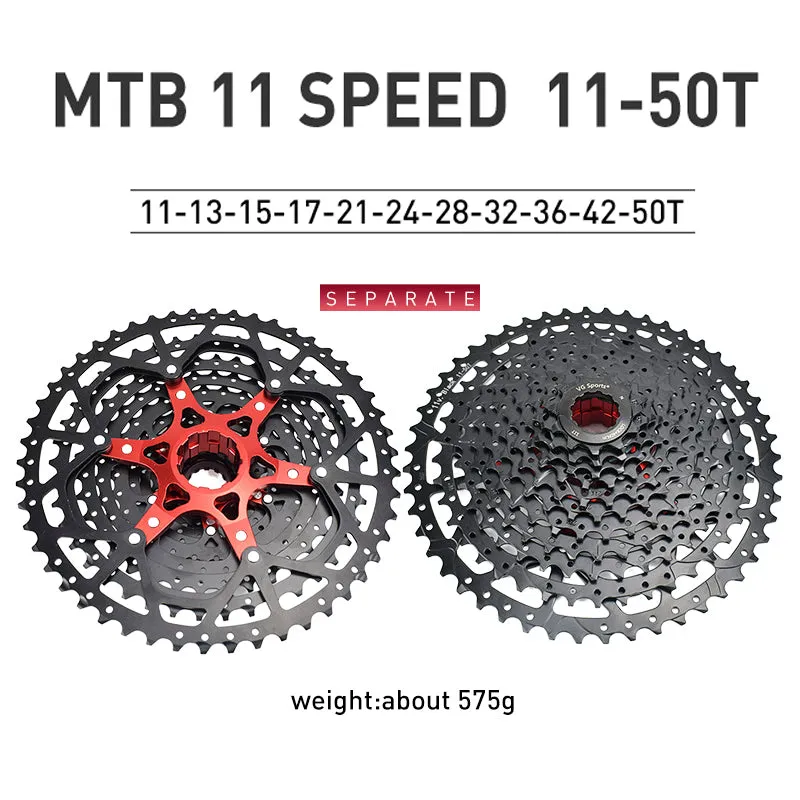 VG Sports Black 8/9/10/11/12 Speed Aluminum Bicycle Cassette