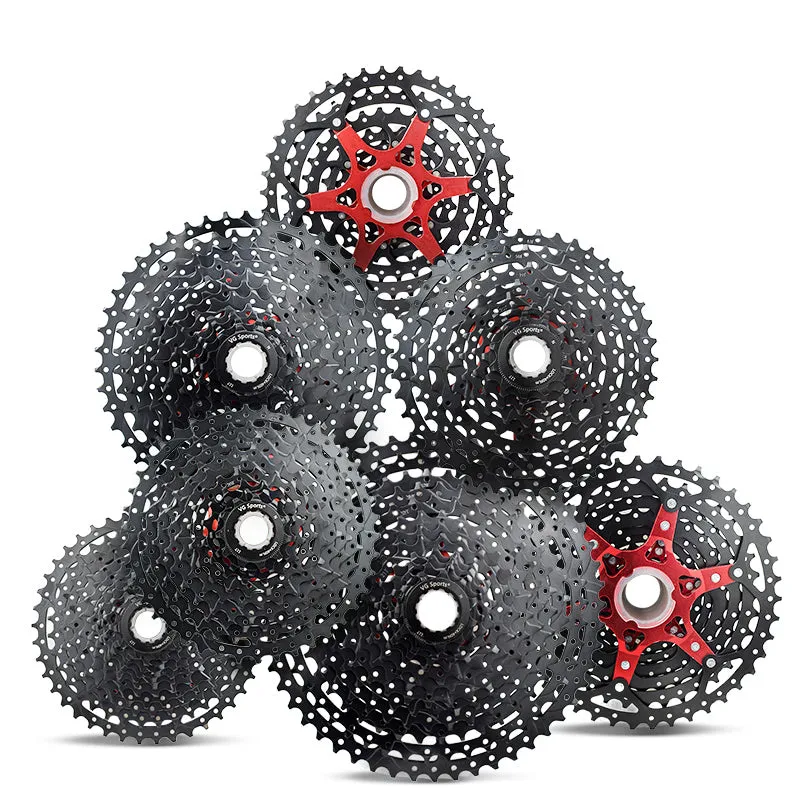 VG Sports Black 8/9/10/11/12 Speed Aluminum Bicycle Cassette