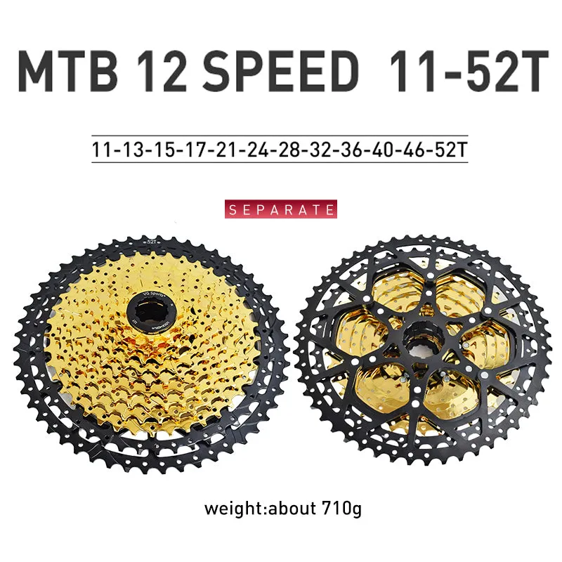 VG Sports Black&Gold 8/9/10/11/12 Speed Aluminum Bicycle Cassette