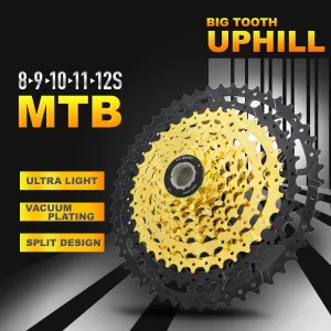 VG Sports Black&Gold 8/9/10/11/12 Speed Aluminum Bicycle Cassette