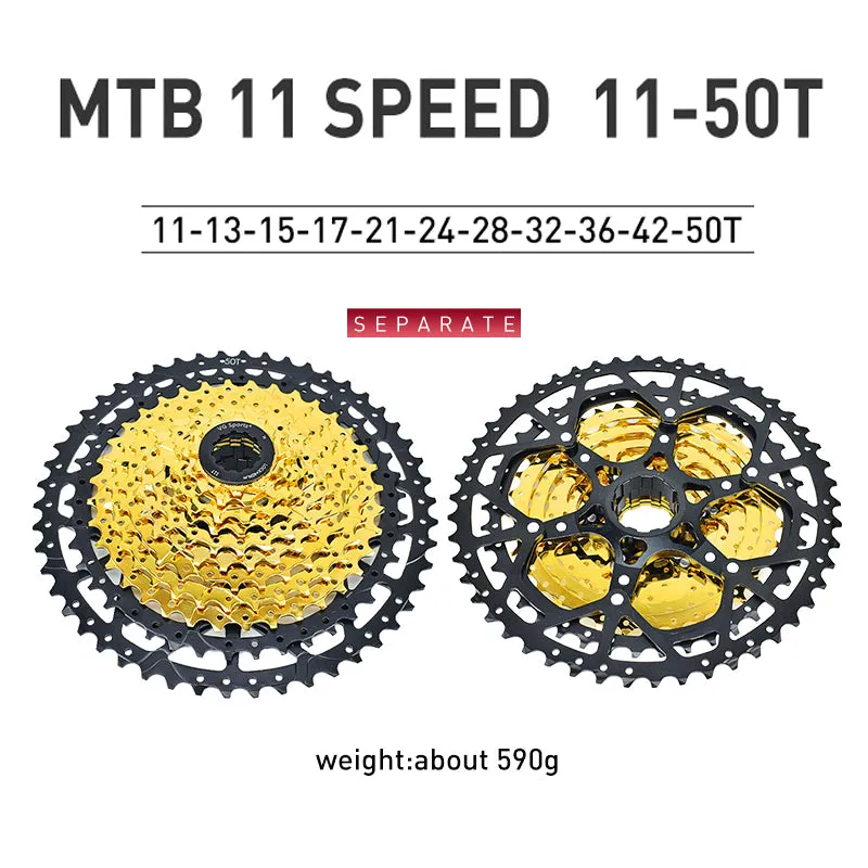 VG Sports Black&Gold 8/9/10/11/12 Speed Aluminum Bicycle Cassette