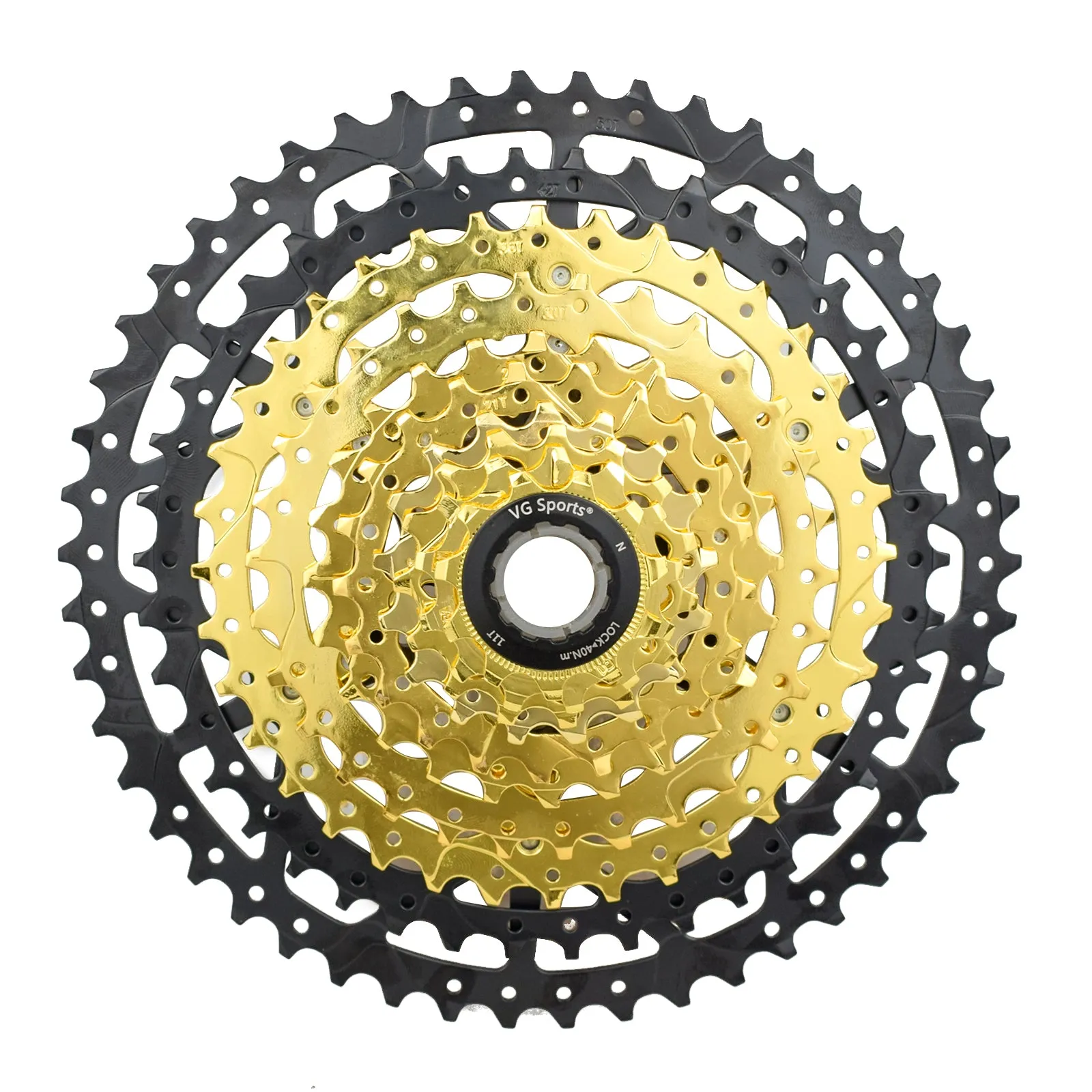 VG Sports Black&Gold 8/9/10/11/12 Speed Aluminum Bicycle Cassette