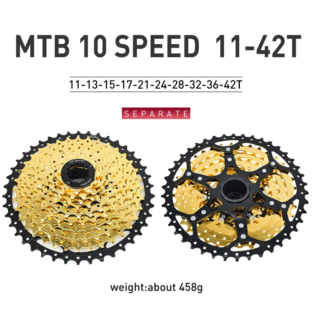 VG Sports Black&Gold 8/9/10/11/12 Speed Aluminum Bicycle Cassette