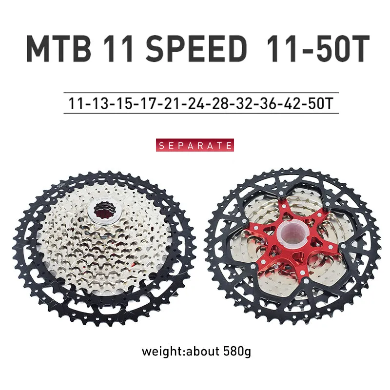 VG Sports Black&Silver 8/9/10/11/12 Speed Aluminum Bicycle Cassette