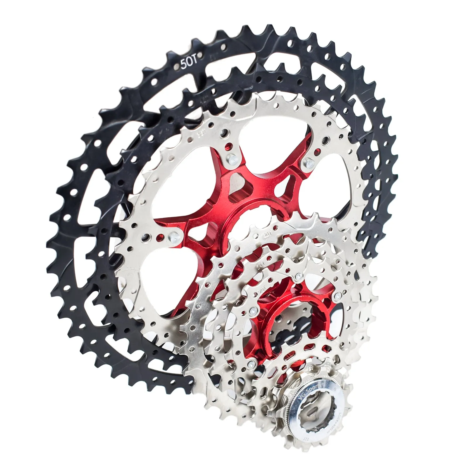 VG Sports Black&Silver 8/9/10/11/12 Speed Aluminum Bicycle Cassette