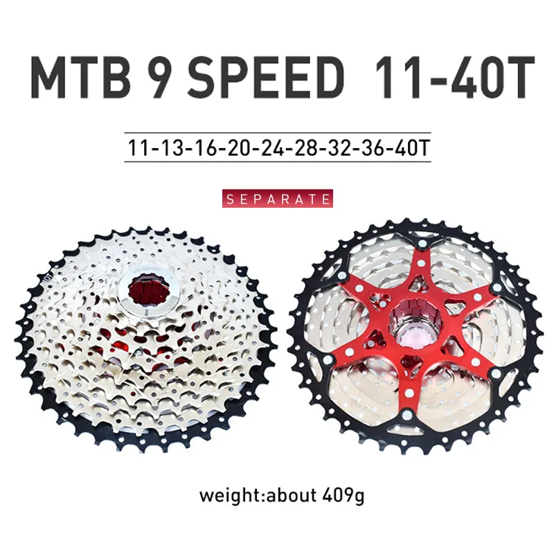 VG Sports Black&Silver 8/9/10/11/12 Speed Aluminum Bicycle Cassette