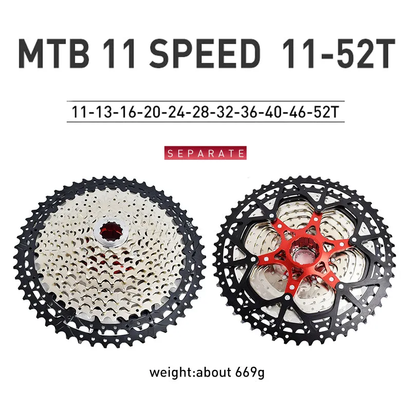 VG Sports Black&Silver 8/9/10/11/12 Speed Aluminum Bicycle Cassette