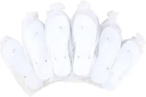 Wedding Party Glitter Flip Flops 20 Pack Mixed sizes for Guests - White