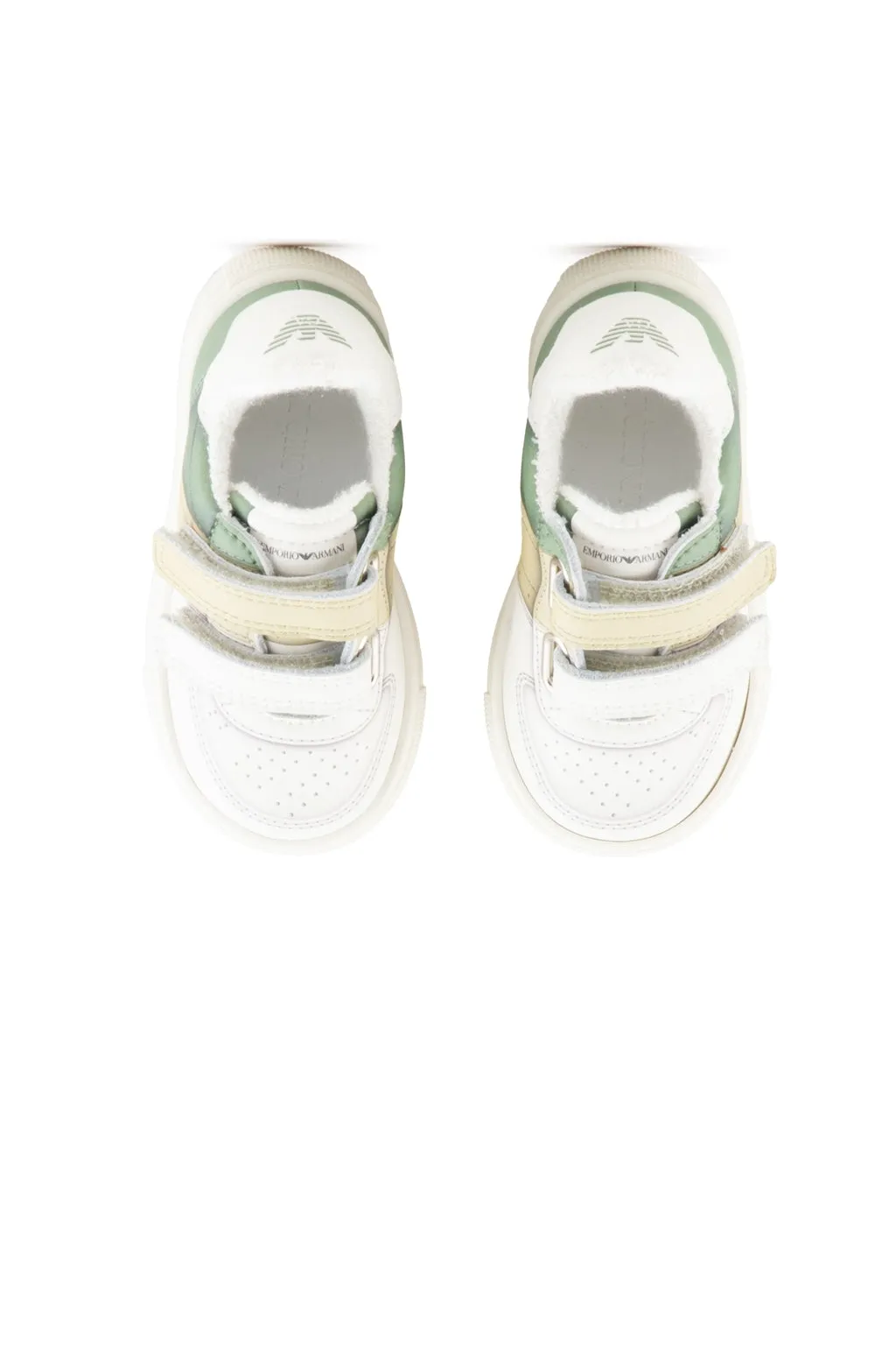 White and Green Baby Sneakers