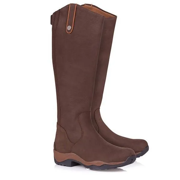 Women chunky platform round toe mid calf riding boots