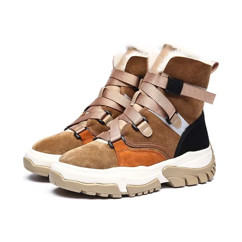 Women's Winter Sneaker Suede Leather Boots