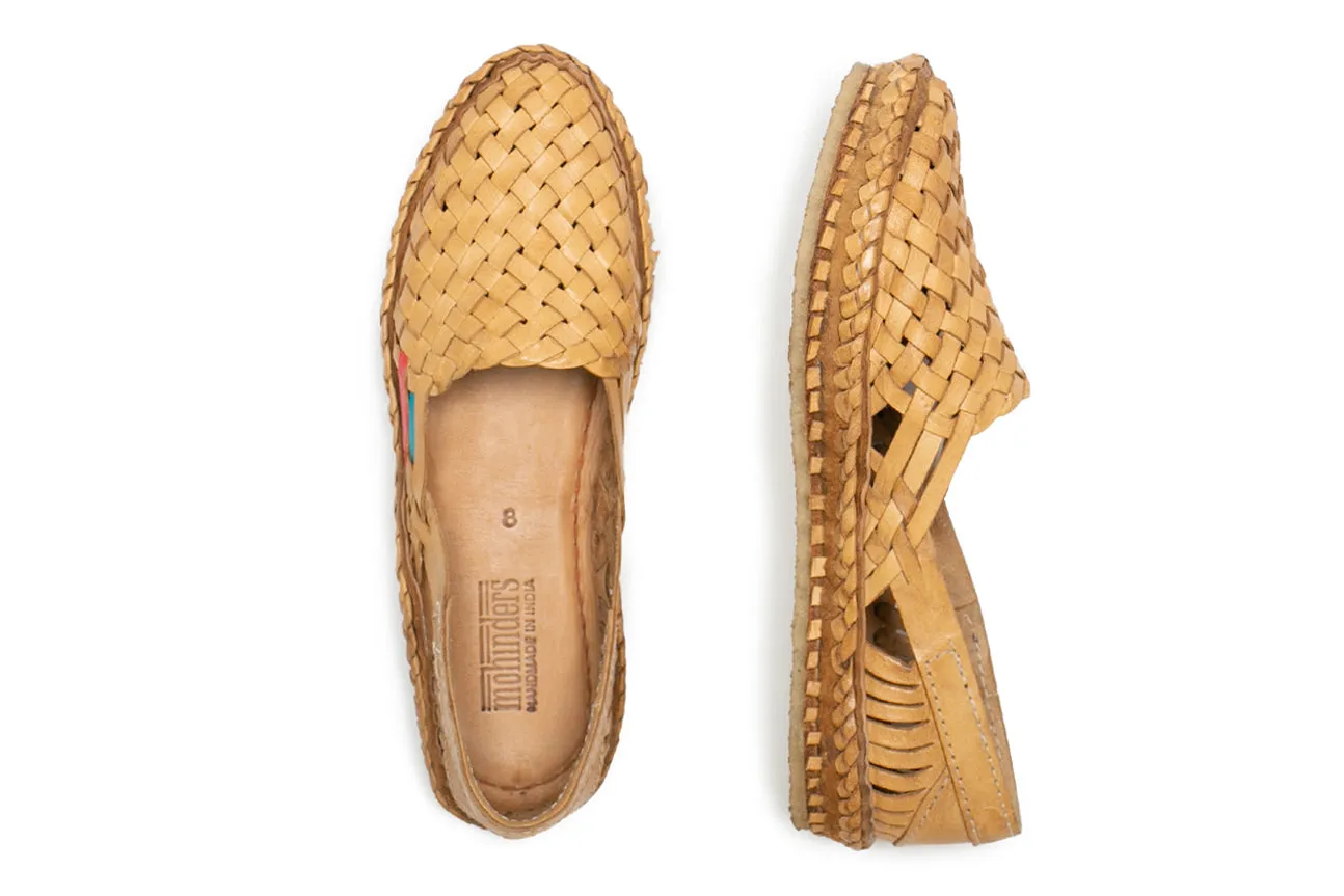 Women's Woven Flat in Honey   Stripes by Mohinders