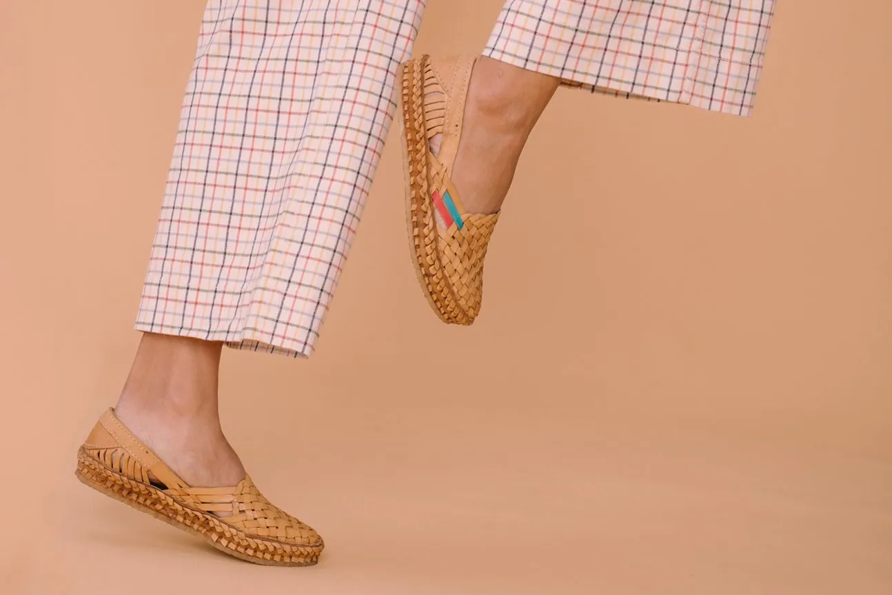 Women's Woven Flat in Honey   Stripes by Mohinders