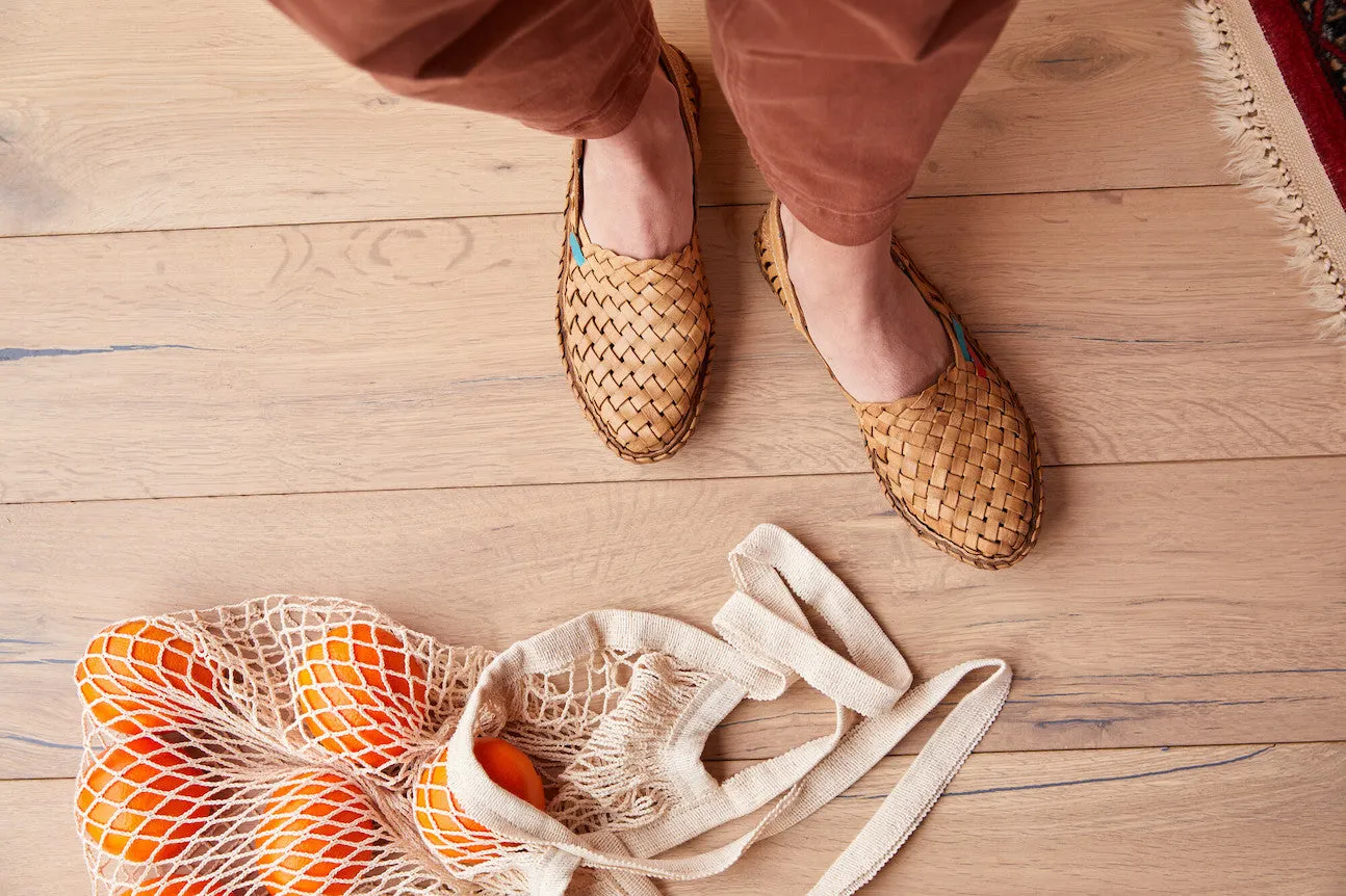 Women's Woven Flat in Honey   Stripes by Mohinders