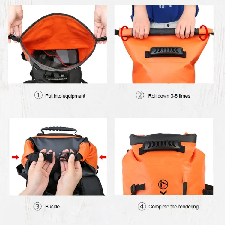 XINDA H-BAG03 30L Outdoor Waterproof Upstream Storage Shoulder Mountaineering Bag(Orange)