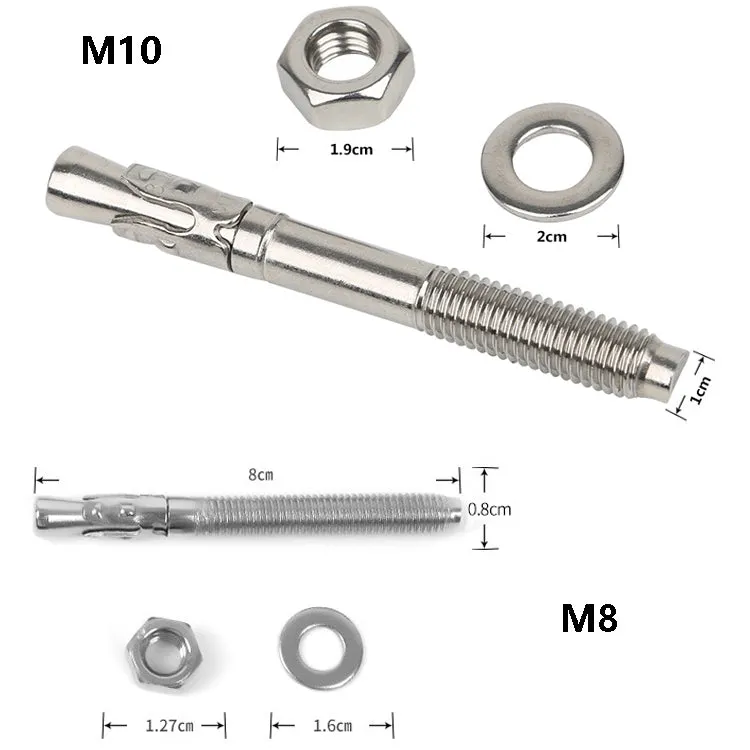 XINDA M10 Rock Nail Pole Stainless Steel Expansion Screws Pulling Rock Nail